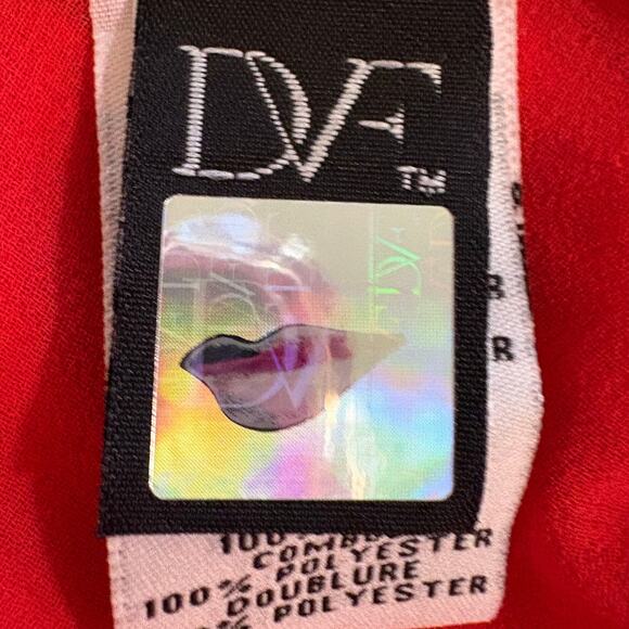 Diane von Furstenberg DVF Red Orange Drawstring New Slice Crepe Dress Size 6 - Picture 7 of 8